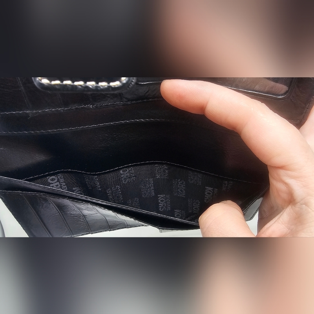 Michael Kors Rare Style Fulton Flap Black Continental Leather Bifold Wallet NWT - Picture 11 of 16